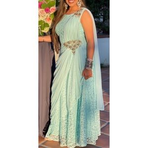 Light Blue Sari Gown